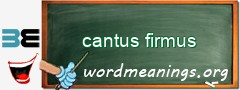 WordMeaning blackboard for cantus firmus